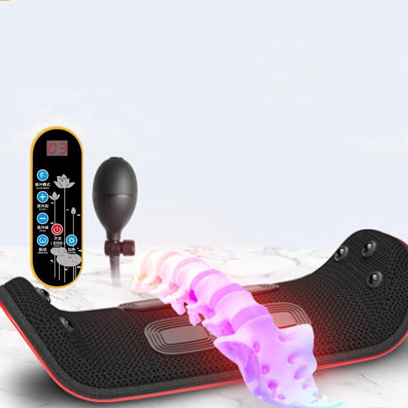 Electric Lumbar Traction Back Massager with Heat & Vibration Relief