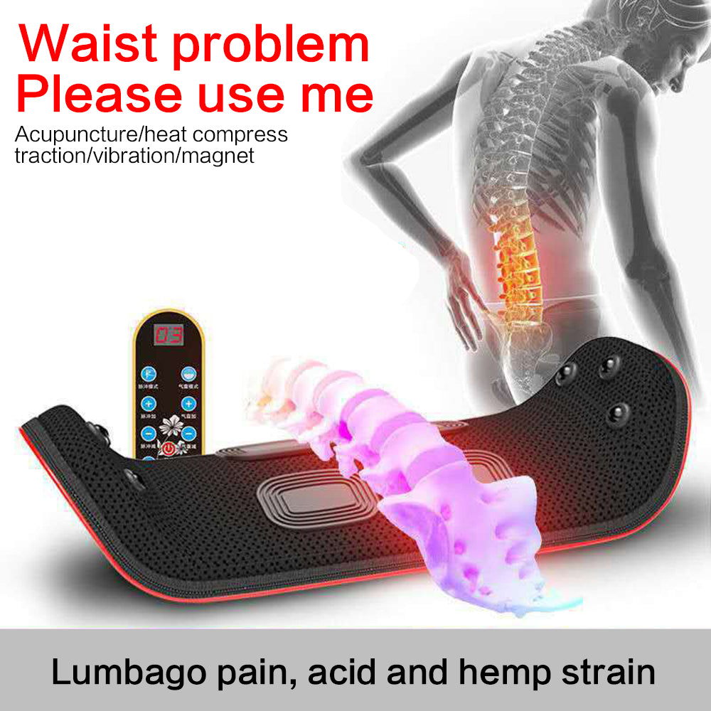 Electric Lumbar Traction Back Massager with Heat & Vibration Relief