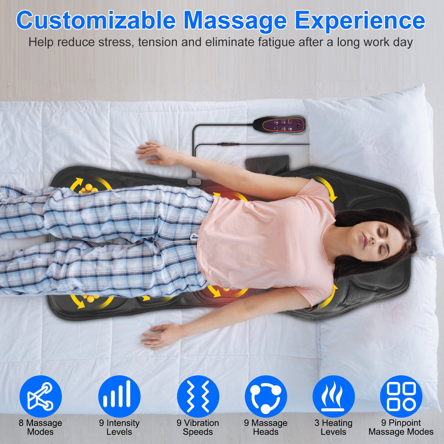 Full Body With Heat Back Massager With Vibration Timer
