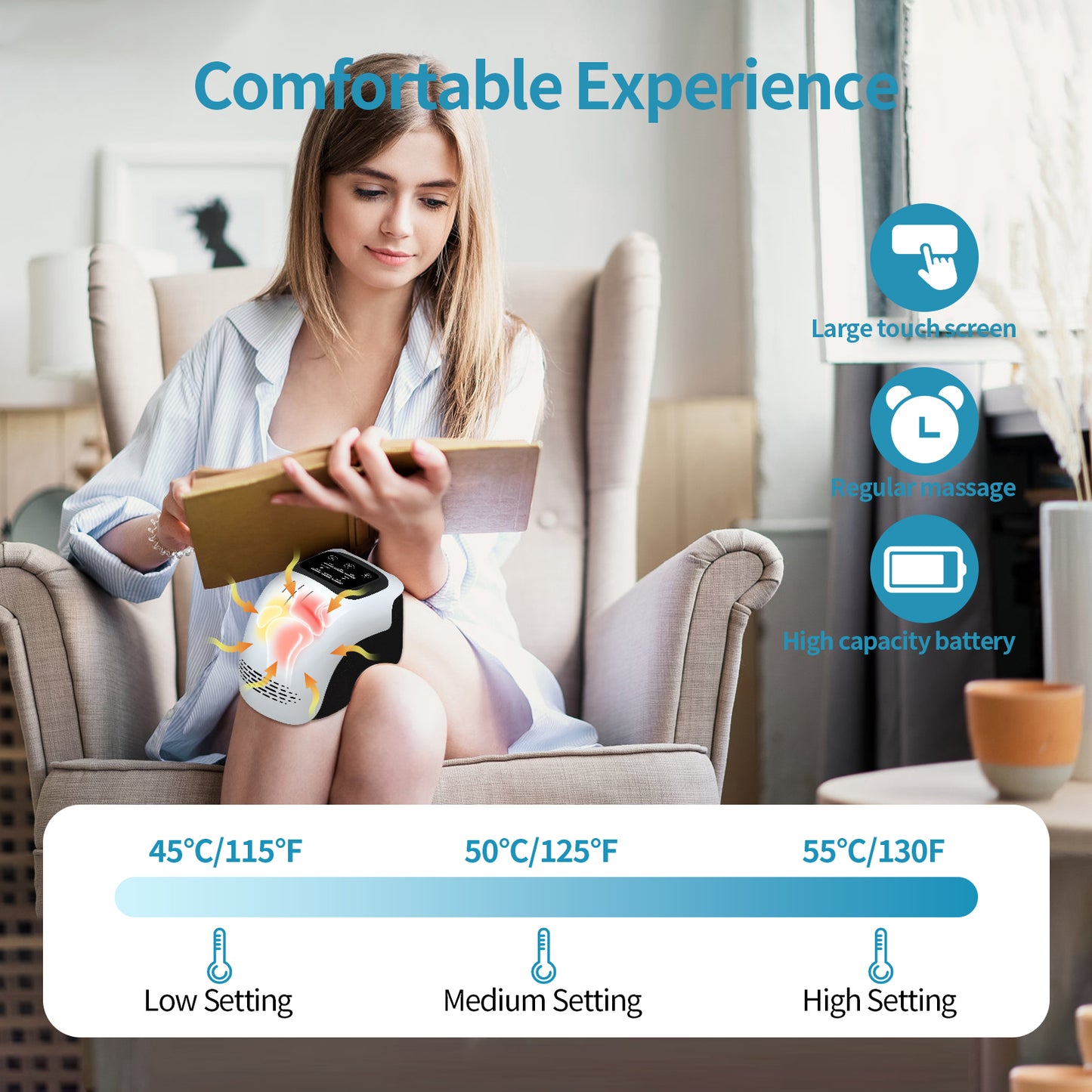 Smart Knee Massager – Deep Kneading Heat & Infrared Pain Relief Therapy