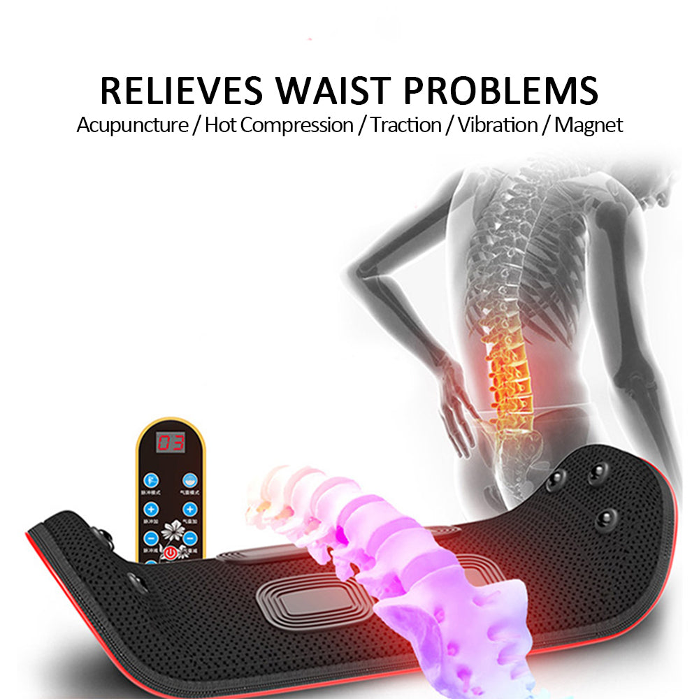 Electric Lumbar Traction Back Massager with Heat & Vibration Relief