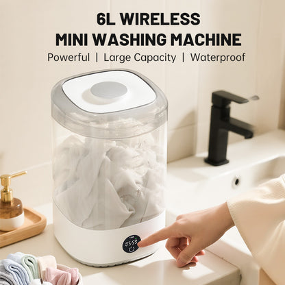 Cordless Mini Washer 6L – Portable & Rechargeable Travel Laundry Machine