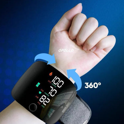 Rechargeable Wrist Blood Pressure Monitor – Digital Touch Screen Meter