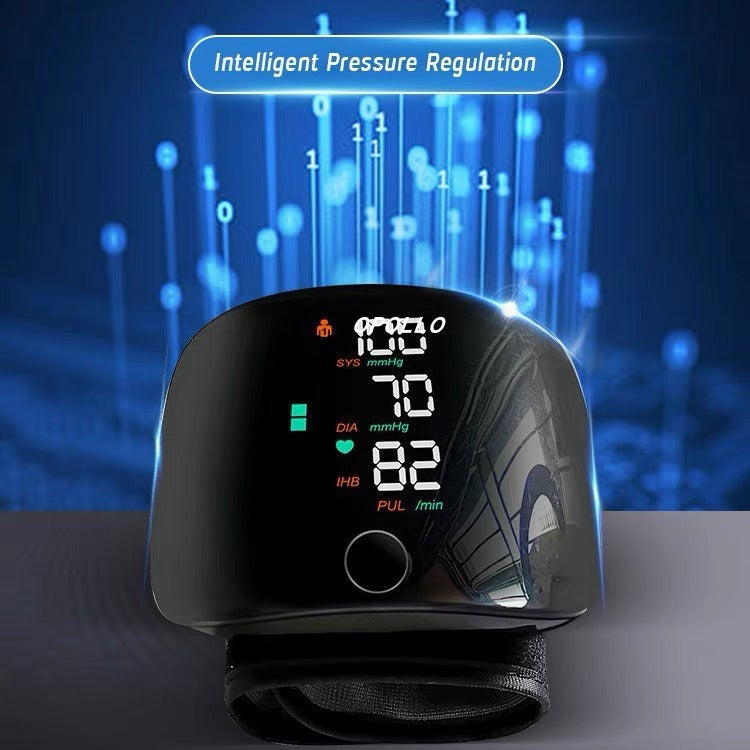 Rechargeable Wrist Blood Pressure Monitor – Digital Touch Screen Meter