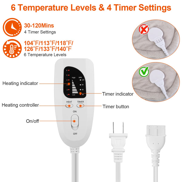 Electric Neck & Shoulder Heating Pad with Temperature Settings