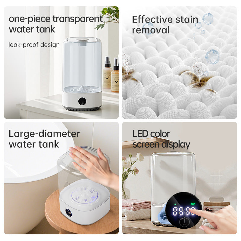 Cordless Mini Washer 6L – Portable & Rechargeable Travel Laundry Machine
