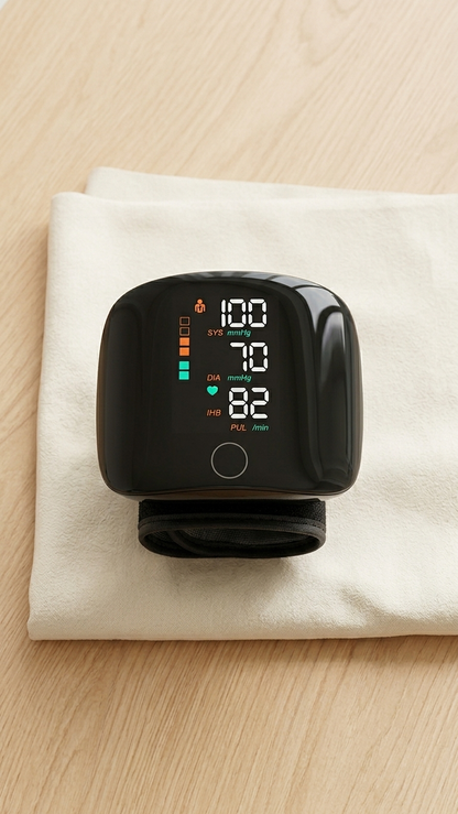 Rechargeable Wrist Blood Pressure Monitor – Digital Touch Screen Meter